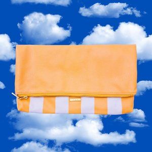 RARE STUDIO DIY CAN’T CLUTCH THIS YELLOW AND WHITE STRIPE CLUTCH